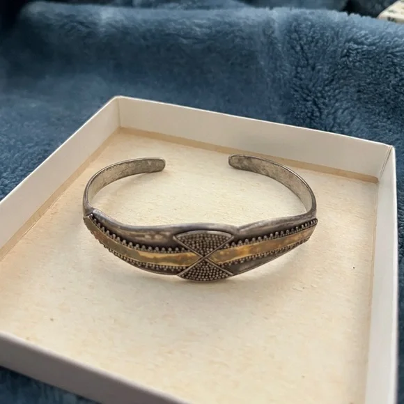 Vintage Sterling Silver Cuff Bracelet - Picture 1 of 4